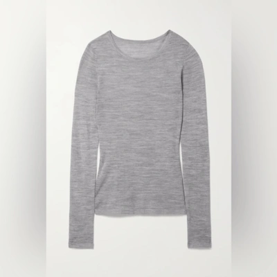 Pre-owned Nili Lotan Candice Silk Sweater In Gray