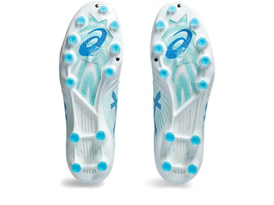 Pre-owned Asics Ds Light X-fly Pro 2 1101a055 102 White Electric Blue Soccer Cleats In White, Blue