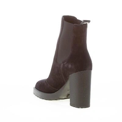 Pre-owned Hogan Women Shoes H623 Chelsea Black Suede Ankle Boot Elastic Bands Heel 9 Cm