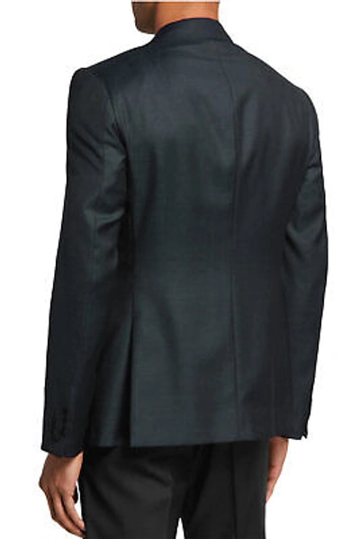 Pre-owned Zegna Z  Mens Peak Satin Lapel Wool Tuxedo Jacket 36 Short Green It 46 $1345