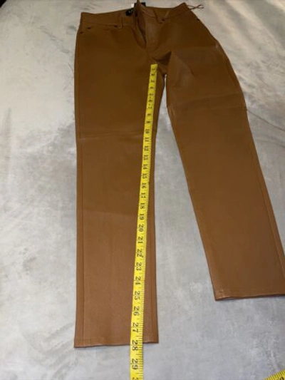 Pre-owned Ralph Lauren Polo  Stretch Leather Pants Sz 4 Camel Brown 100%lamb Leather $599