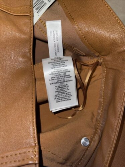 Pre-owned Ralph Lauren Polo  Stretch Leather Pants Sz 4 Camel Brown 100%lamb Leather $599