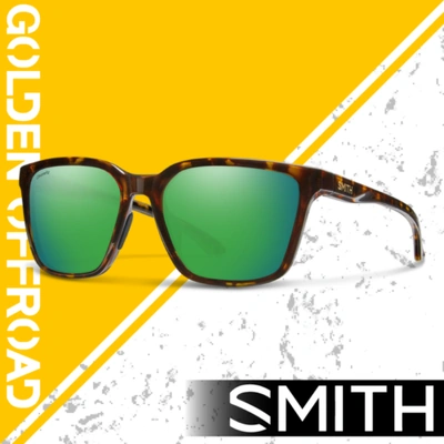 Pre-owned Smith Optics Shoutout Vintage Tort + Chromapop Glass Polarized Green Mirror Lens