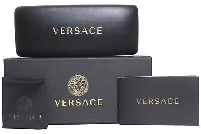 Pre-owned Versace Ve4361 5398/87 Sunglasses Black/medusa Logo-silver-studs/grey Lens 53mm In Gray