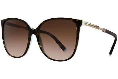 Pre-owned Tiffany & Co . Tf4184 8134/3b Sunglasses Women's Havana/brown Gradient Lens 57mm
