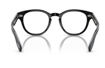 OLIVER PEOPLES Pre-owned 0ov5413f Cary Grant 1492 Black 48mm Round Men's Eyeglasses In Clear