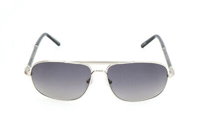 Pre-owned Montblanc Mont Blanc Mb513s 16b Silver Aviator Gray 61-14-140mm Non-polarized Sunglasses