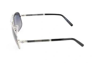 Pre-owned Montblanc Mont Blanc Mb513s 16b Silver Aviator Gray 61-14-140mm Non-polarized Sunglasses