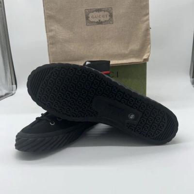 Pre-owned Gucci Authentic  Interlocking Black High Top Nero Sneaker 10.5