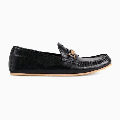Pre-owned Gucci Mens Loafer Interlocking Horsebit Moccasin Tayma Goat Black G13 Us14