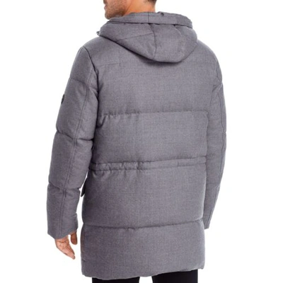 Pre-owned Michael Kors Men's Grey Wool Down Elevated Parka Coat Jacket - Grey - L In Gray