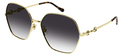 Pre-owned Gucci Gg1335s Gold/grey Shaded (001) Sunglasses