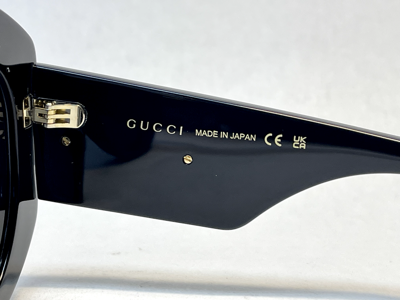Pre-owned Gucci Couture 1308 Black Gg Logo Stripe 001 Oversized Round Sunglasses Gg1308s In Gray