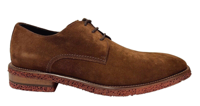 Pre-owned Calzoleria Toscana Mens Brick Suede Lace Up Shoes 7335