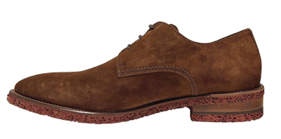 Pre-owned Calzoleria Toscana Mens Brick Suede Lace Up Shoes 7335