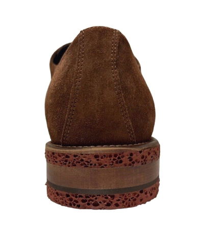 Pre-owned Calzoleria Toscana Mens Brick Suede Lace Up Shoes 7335
