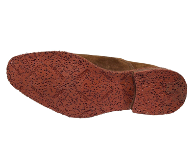 Pre-owned Calzoleria Toscana Mens Brick Suede Lace Up Shoes 7335