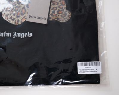 Pre-owned Palm Angels Black Leopard Headless Bear Crop Top T-shirt (size M) Rrp $370