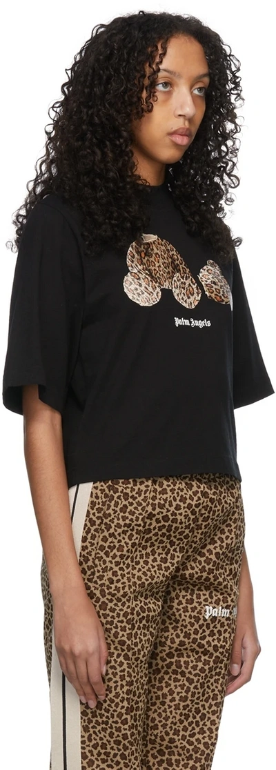 Pre-owned Palm Angels Black Leopard Headless Bear Crop Top T-shirt (size M) Rrp $370