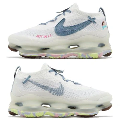 Pre-owned Nike Wmns Air Max Scorpion Fk Flyknit Style Yourself White Blue Women Fj7736-141