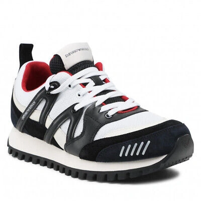 Pre-owned Emporio Armani Shoes Sneaker  Man Sz. Us 9,5 X4x555xm996 Q843 Black