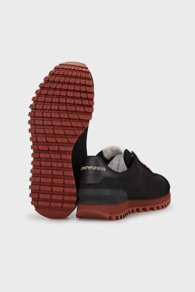 Pre-owned Emporio Armani Shoes Sneaker  Man Sz. Us 8,5 X4x583xn647 T430 Black