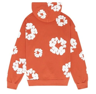 Pre-owned Denim Tears The Cotton Wreath Hoodie Orange Size Xl Confirmed