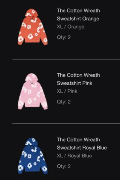 Pre-owned Denim Tears The Cotton Wreath Hoodie Orange Size Xl Confirmed