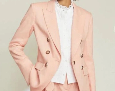 Pre-owned Veronica Beard Gaya Linen Dickey Jacket Sizes 6 In Orange