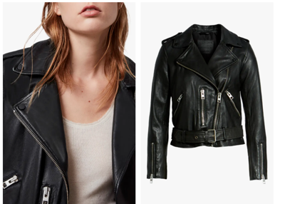 Pre-owned Allsaints Black Balfern Buttery Soft Leather Biker Motorcycle Jacket 4us 8uk E36