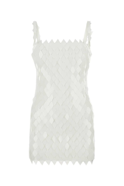 Shop Attico The  Rue Sequinned Bead Embellished Mini Dress In White