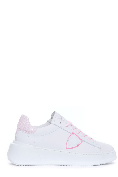 Shop Philippe Model Paris Philippe Model Tres Temple Lace Up Sneakers In White