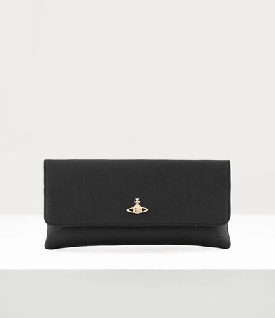 Shop Vivienne Westwood Saffiano Clutch With Flap In Black