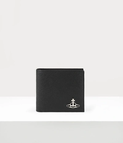 Shop Vivienne Westwood Saffiano Man Wallet With Coin Pocket In Black