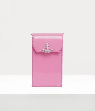 Shop Vivienne Westwood Shiny Phone Bag In Pink