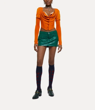 Shop Vivienne Westwood Bea Corset Cardi In Burnt-orange