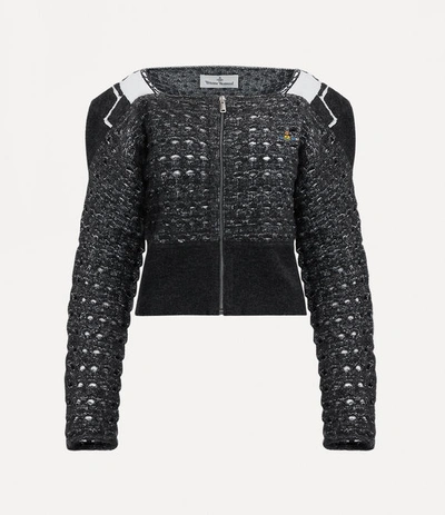 Shop Vivienne Westwood Armour Zip-up In Ash-white