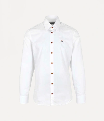 Vivienne Westwood Shirt With Subtle Orb Embroidery And Tailored Fit In Gray