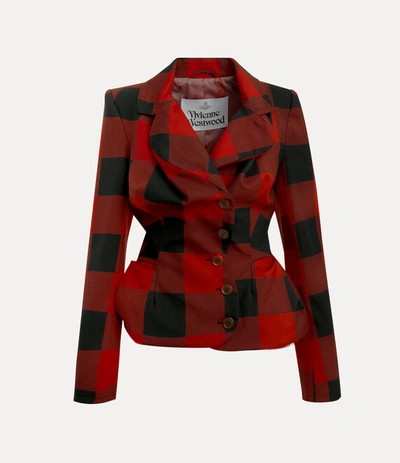 Shop Vivienne Westwood Drunken Tailored Jacket In Red-black