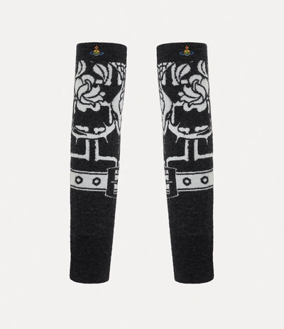 Shop Vivienne Westwood Armour Arm Warmers In Ash-white