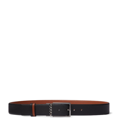 Shop Valentino Leather Reversible Belt In Black