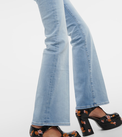 Shop Ag Embroidered Flared Jeans In Blue