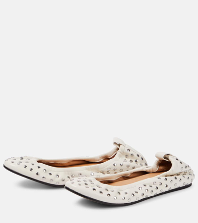 Shop Isabel Marant Belna Leather Ballet Flats In White