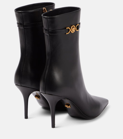 Shop Versace Medusa '95 Leather Ankle Boots In Black