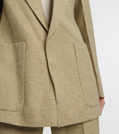 Victoria Beckham Wool-blend Twill Blazer In Green
