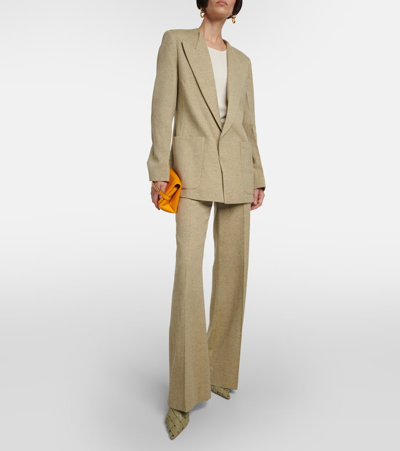 Victoria Beckham Wool-blend Twill Blazer In Green