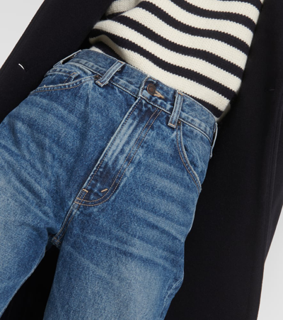 Nili Lotan Wide-leg High-waisted Jeans In Blue