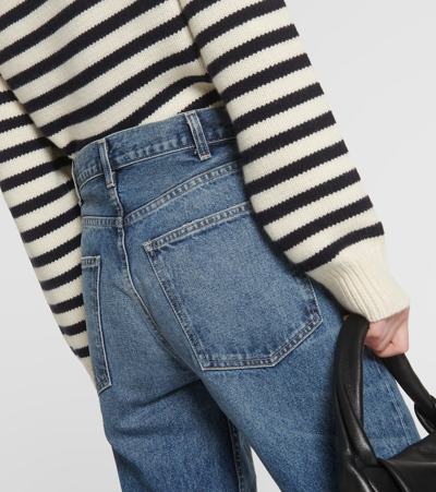 Nili Lotan Wide-leg High-waisted Jeans In Blue