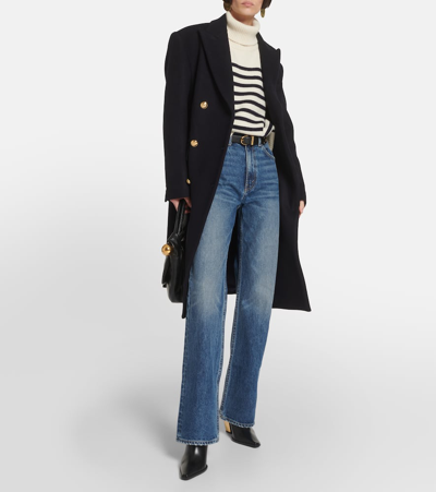Nili Lotan Wide-leg High-waisted Jeans In Blue