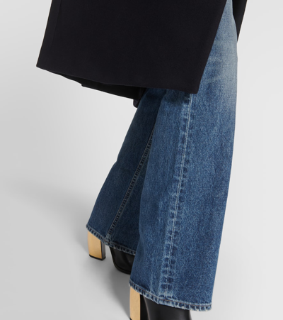 Nili Lotan Wide-leg High-waisted Jeans In Blue